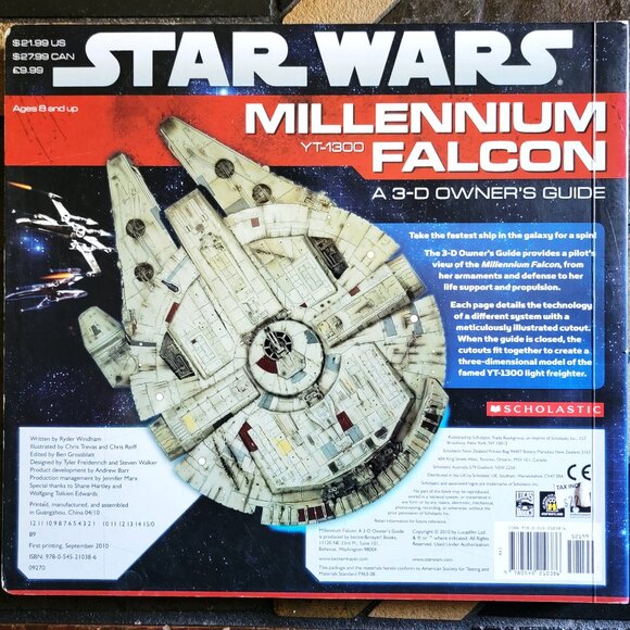 STAR WARS MILLENIUM FALCON YT-1300: A 3-D OWNER'S GUIDE-2010 - Picture 2 of 4